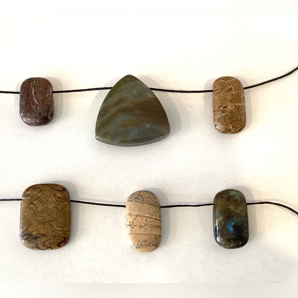 6 Semi Precious Stone Pendants